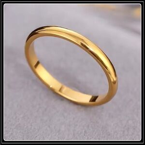 GOLD SIMPLE MINIMALIST PROMISE ENGAGEMENT WEDDING BAND RING